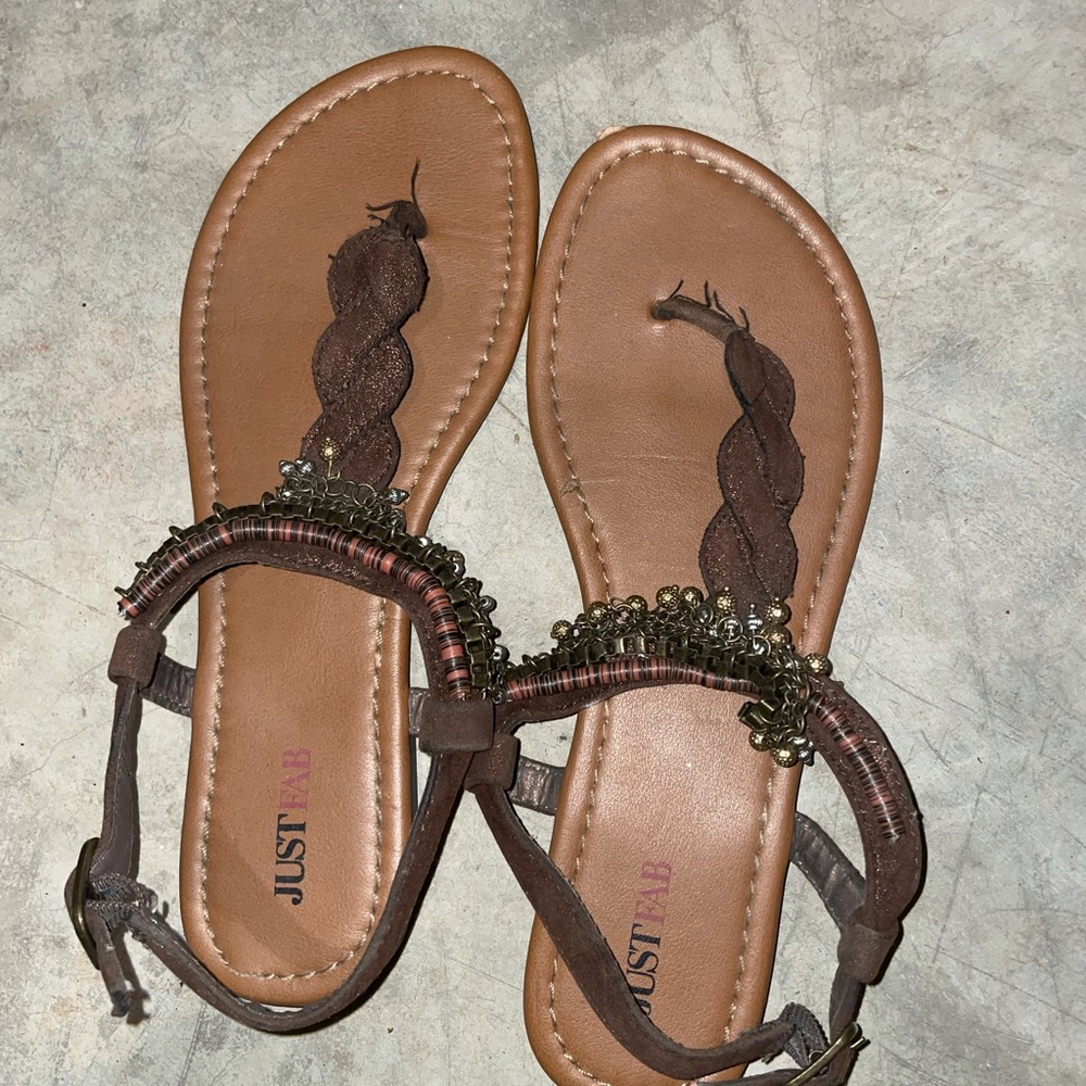 Nice just fab gladiator rock and roll jingle sandals flip flops